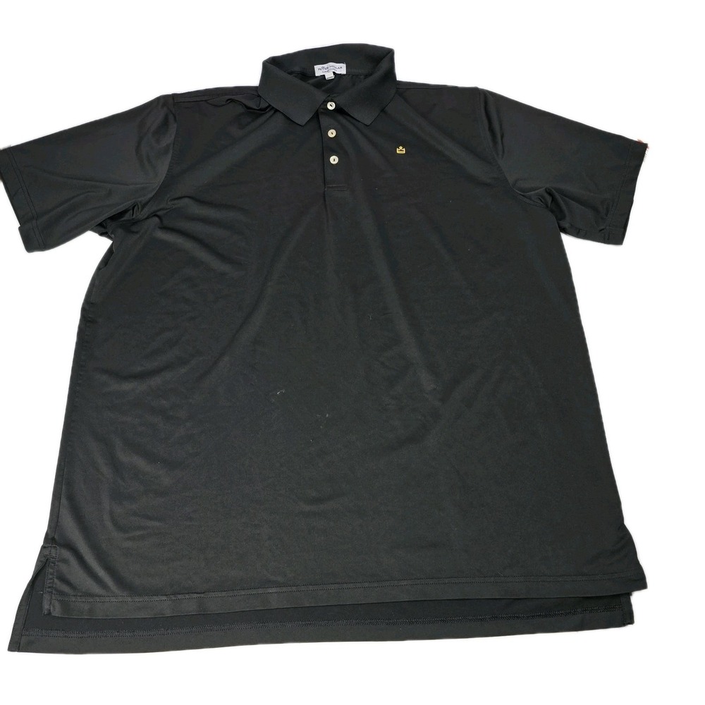 Peter Millar Summer Comfort Black Golf Polo Shirt Men's Size XL Short Sleeve